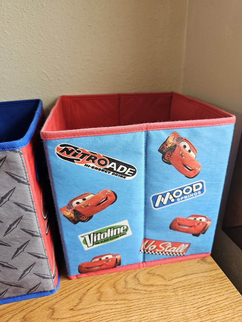 Cars 2 Storage Bins Collapsible Fabric Lightning Mcqueen & Mater 9.5 Inch Disney - Picture 7 of 15